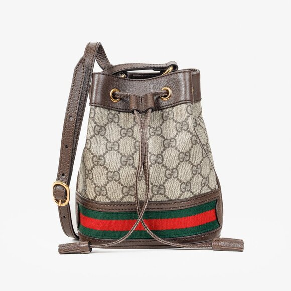 Gucci Ophidia Brown GG Supreme Mini Bucket Bag - Picture 2 of 15